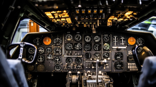 Photo cockpit aerospace airplane