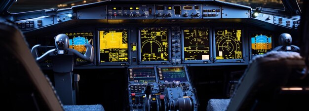 Photo the cockpit of the airplane