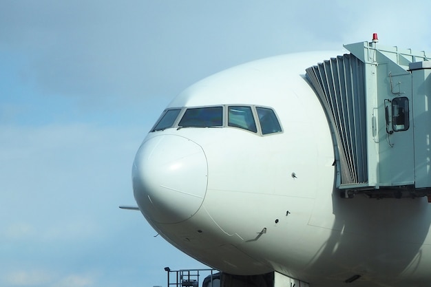 Cockpit of a passenger plane and terap