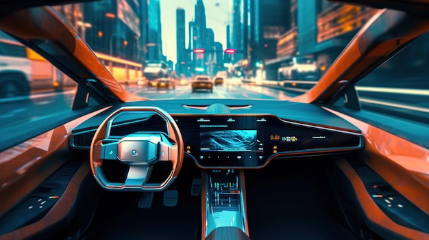 Cockpit van futuristische autonome auto