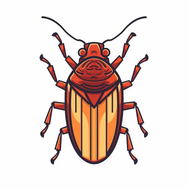 Cockroach Icon On White Background Vector Outline Design