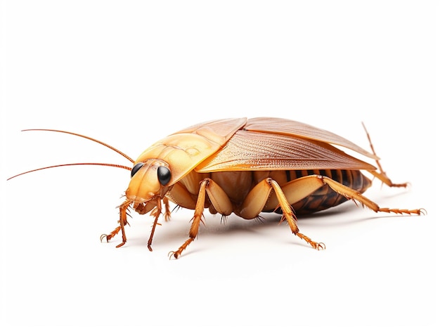 Cockroach macro photo white background 3d rendering high quality