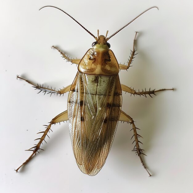 Photo a cockroach in white background job id 6d62407a7d974fe3ba40ba3214a3ec26