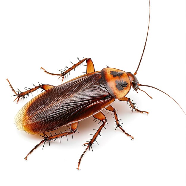 A cockroach in white background Job ID a3e051e187704e9c8e656f4df48f76db