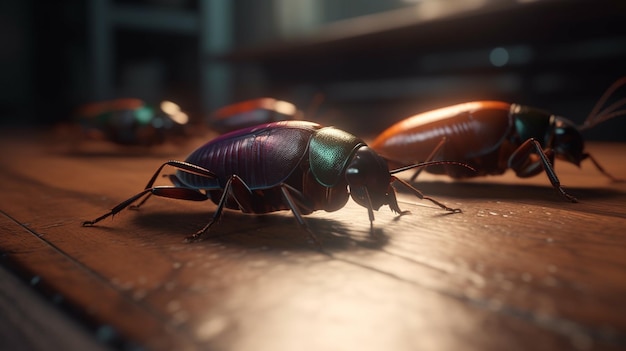 Cockroaches on the floor Generative Ai