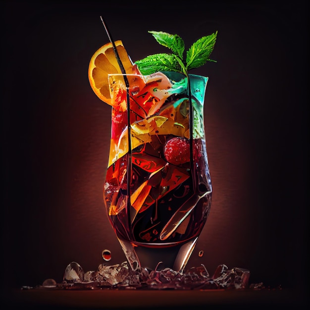 cocktail in bar of taste advertisement background concept made with Generative AI