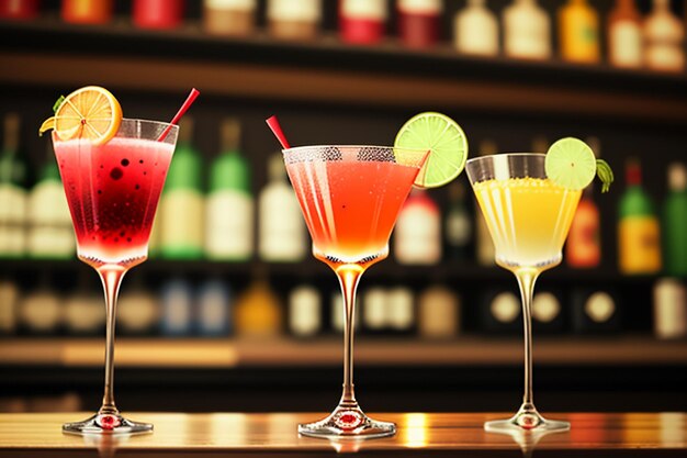 Cocktail colorful drink visual perception beautiful romantic wallpaper background illustration