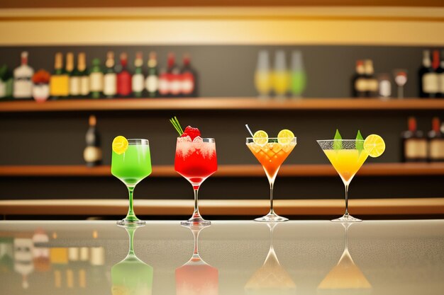 Cocktail colorful drink visual perception beautiful romantic wallpaper background illustration