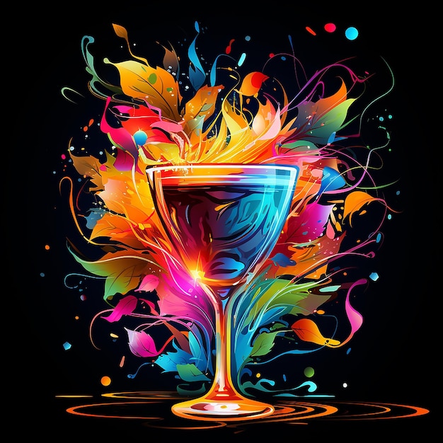 Photo cocktail colorful drink visual perception beautiful romantic wallpaper background illustration