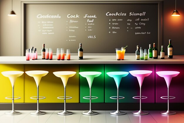 Foto cocktail bevanda colorata percezione visiva bella carta da parati romantica sfondo illustrazione