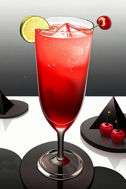 Cocktail drinks simple background creative design elements illustration cartoon animation style