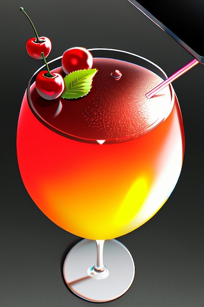 Cocktail drinks simple background creative design elements illustration cartoon animation style