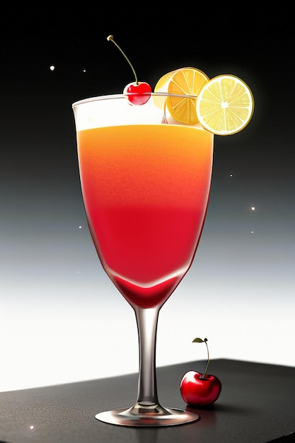 Cocktail drinks simple background creative design elements illustration cartoon animation style