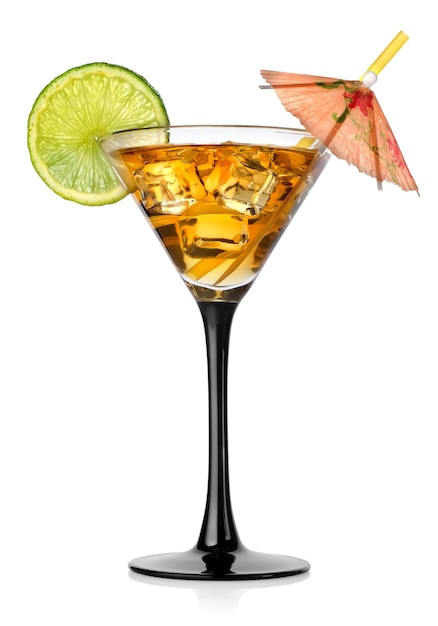 Cocktail in a glass isolated on a white background