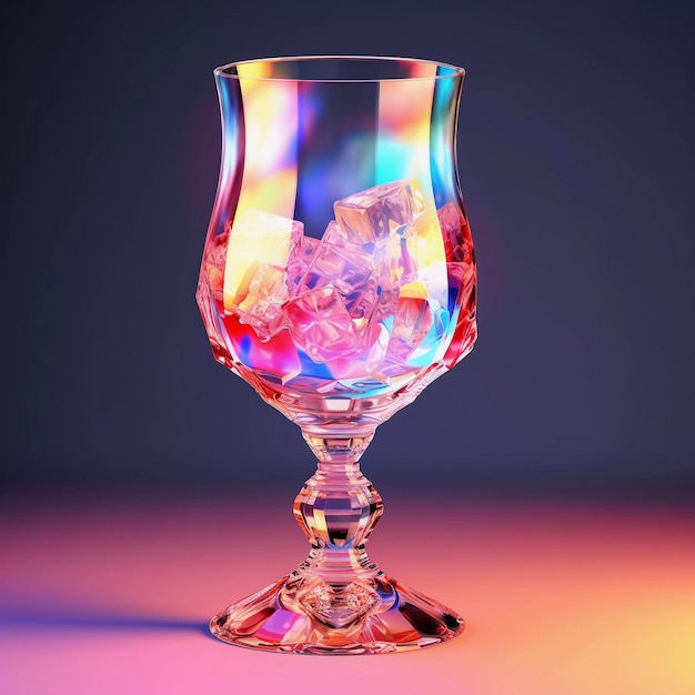 Cocktail hyperrealistic luxurious crystal glass