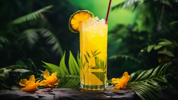 Фото Коктейль из водки, манго, ананасового сока.
