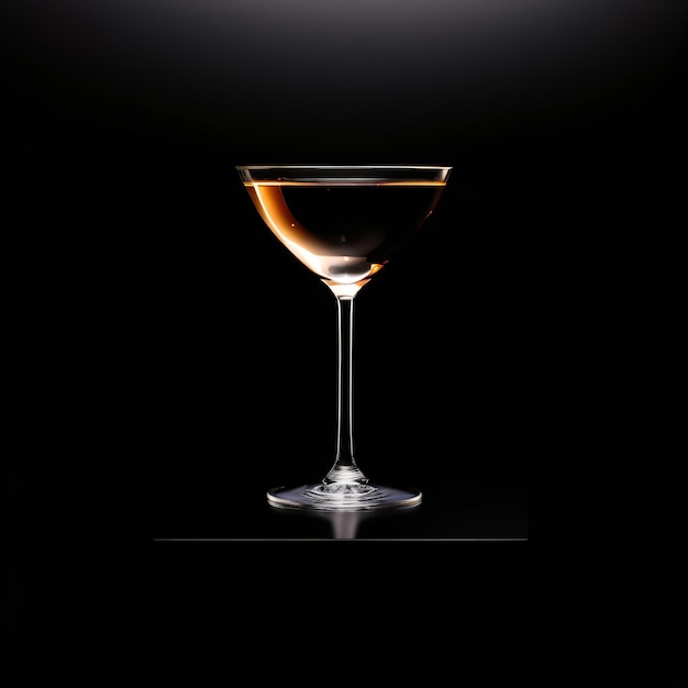 Cocktail in a martini glass on a black background