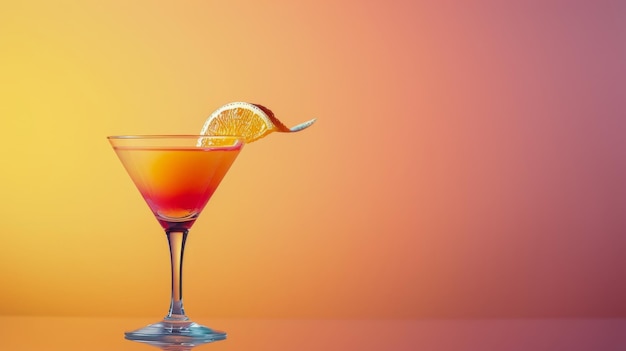 Cocktail met citroensnijd op de rand