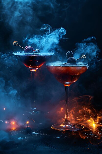 Cocktail Party Smoke With Sophisticated and Classy Smoke Led Glowing Texture Y2K Collage Light Art