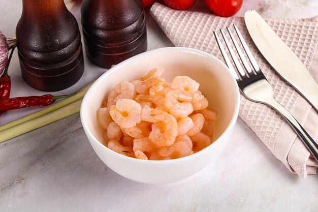 Cocktail prawns in the bowl