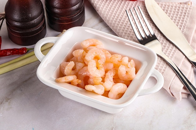 Cocktail prawns in the bowl