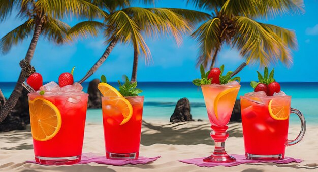 Premium Ai Image Cocktail Sex On The Beach With Beautiful Decoration Ai Generation