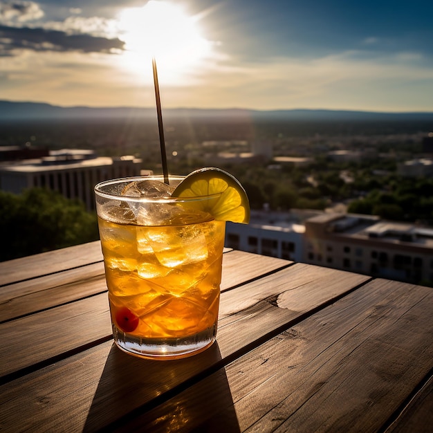 a cocktail in a touristic place