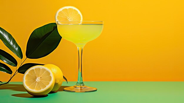 Photo cocktail tropical lemon yellow