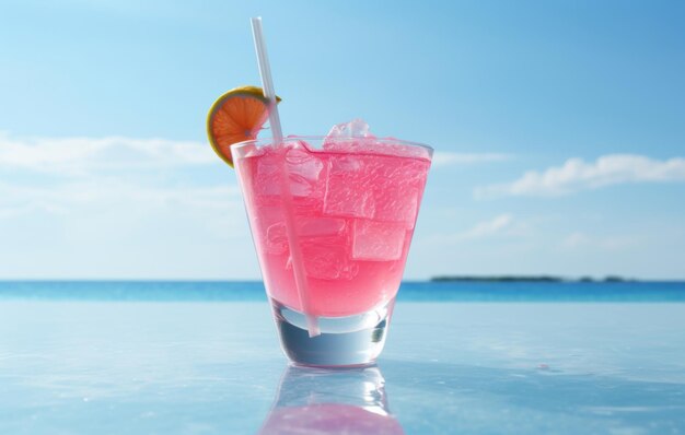 cocktail on the water on the summer beach