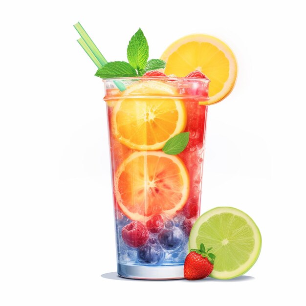 Photo cocktail watercolor clipart illustration