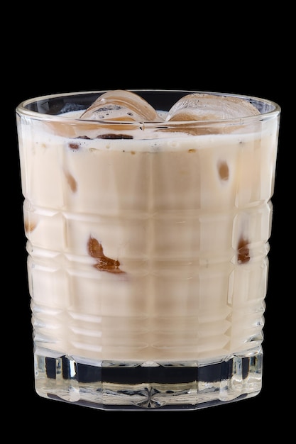 Cocktail white russian in facetted glass