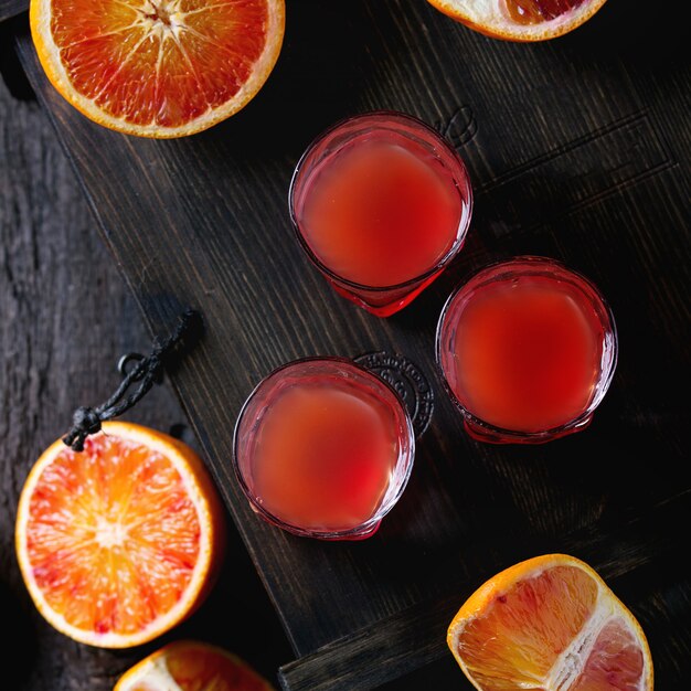 cocktail with blood oranges