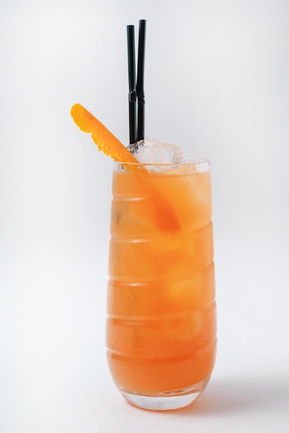 Cocktail with carrots and orange peel