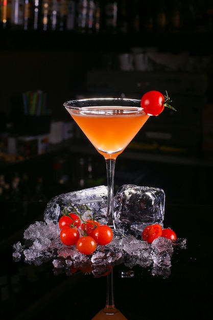 Cocktail with cherry tomatos