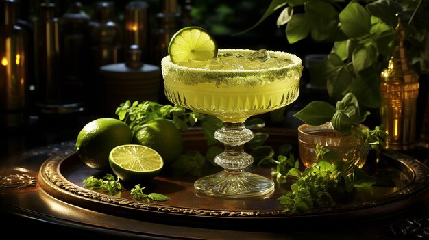 cocktail with lime