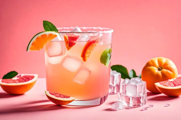 A cocktail with oranges and mint leaves