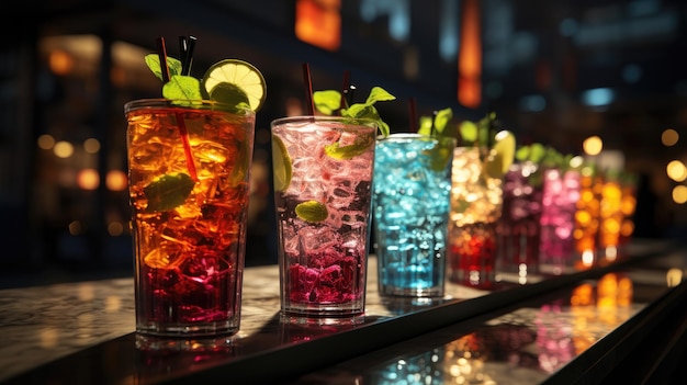 cocktails 3d rendering hyperrealism Generative Ai