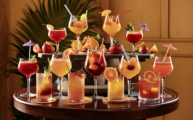 Foto cocktails alcoholische dranken met fruit