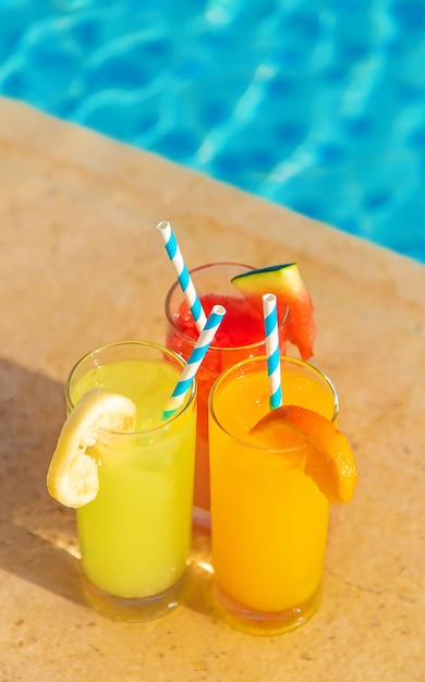 Cocktails by the pool drinks