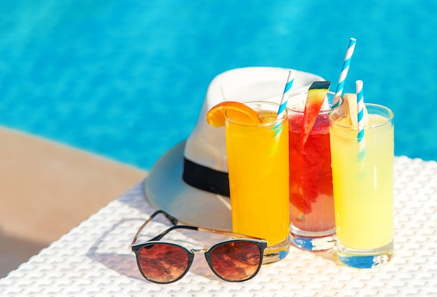 Cocktails by the pool drinks