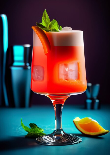 Cocktailverfrissing in neofuturistische stijl