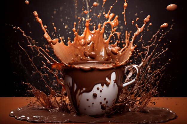 Cocoa chocolate splash