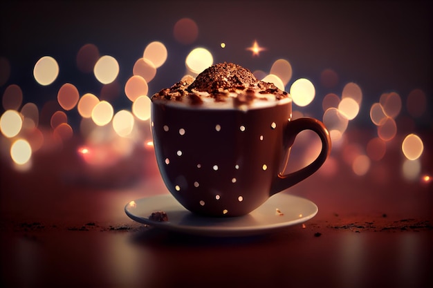 Cocoa Drink with Beautiful Cupgenerative ai