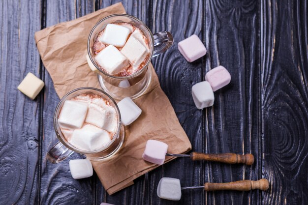 Cocoa drink with marshmallows