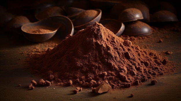 Cocoa powder or chocolate powder World Chocolate Day July 07 Generative AI