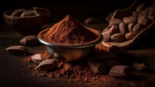 Cocoa powder or chocolate powder World Chocolate Day July 07 Generative AI