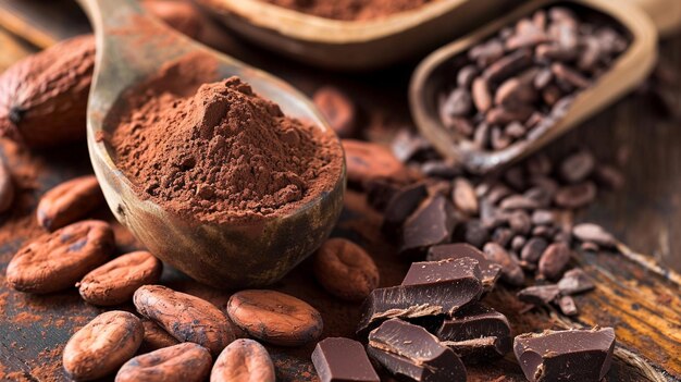 cocoa powder chocolate on sacking Generative Ai