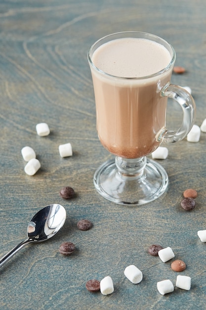 Cocoa with marshmallows on the table