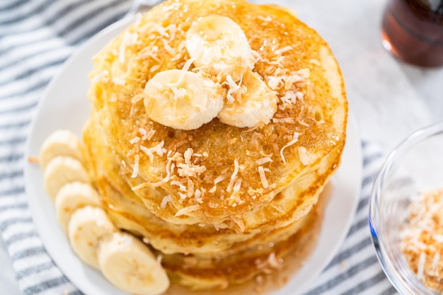 Coconut banana pancakes