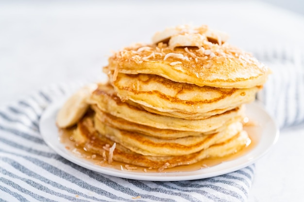 Coconut banana pancakes